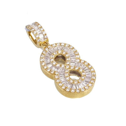 Number 8 Diamond Gold Charm 10k image 1