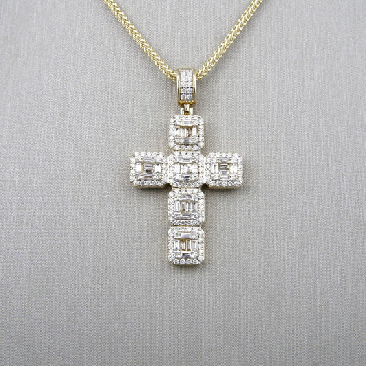14k Gold Diamond Cross Pendant image 1