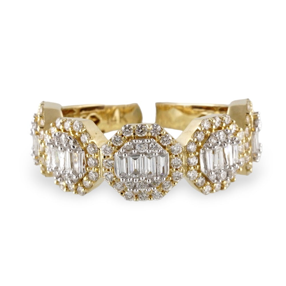 Unisex 14k Yellow Gold Diamond Ring image 2