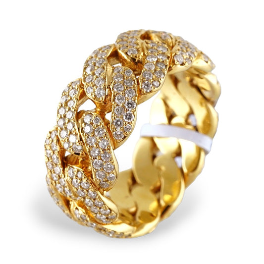 14K Yellow Gold Diamond Cuban Ring image 0