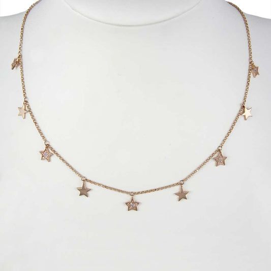 14k Gold Diamond Star Lady Chain image 0