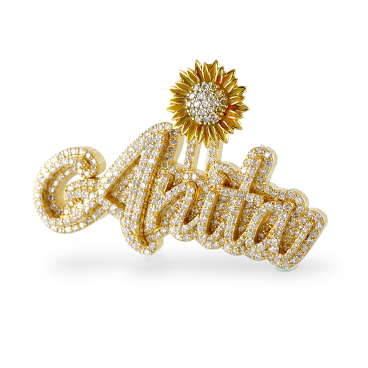 14k Yellow Gold Diamond Custom Name Pendant image 0