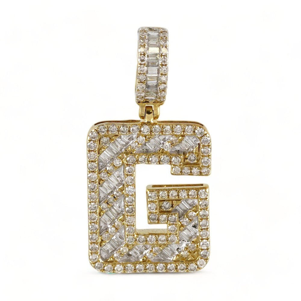 10k Yellow Gold Diamond "G" Initial Pendant image 0