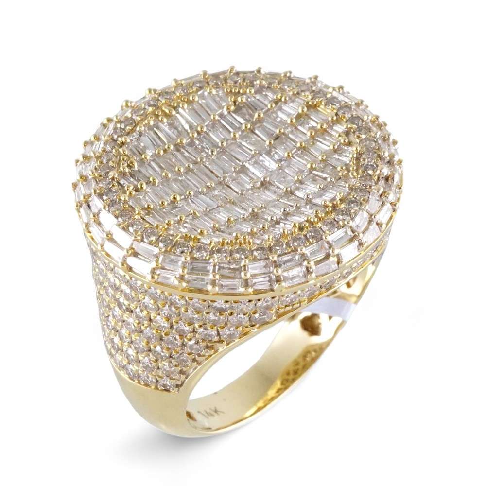 14K Yellow Gold Diamond Round Ring image 0