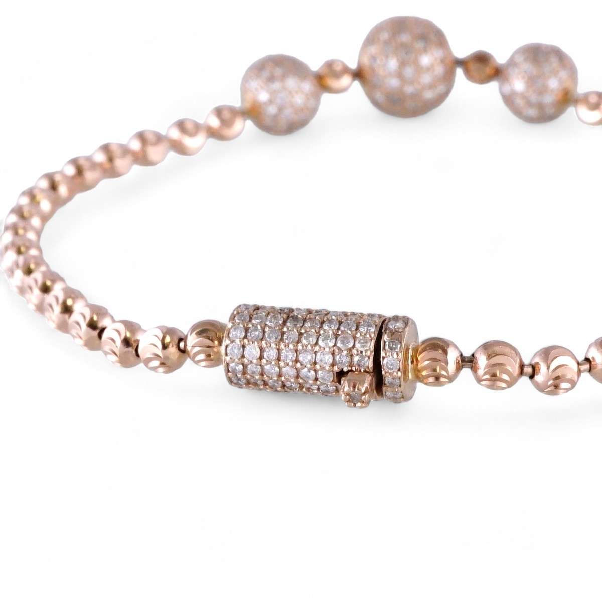 14k Gold Diamond Anti Stress Ball Bracelet image 2