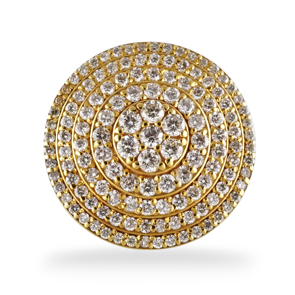 14k Yellow Gold Diamond Round Ring image 2