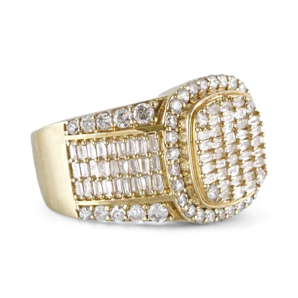 10K Yellow Gold Diamond Ring for Men image 2