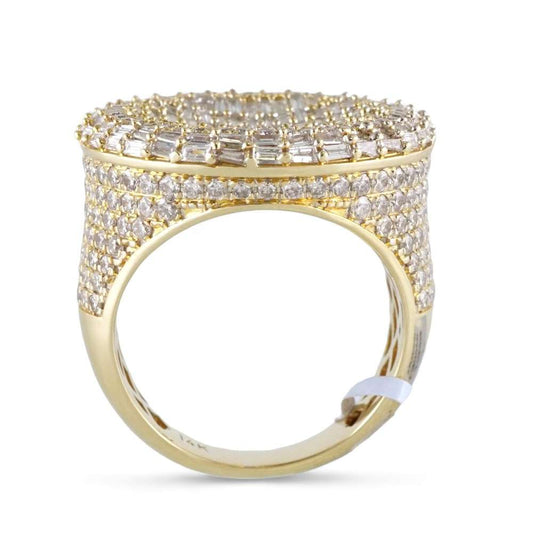 14K Yellow Gold Diamond Round Ring image 1