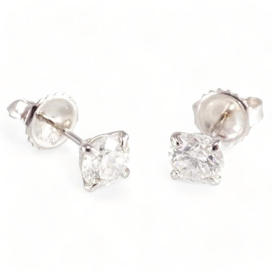14k White Gold Diamond Stud Earrings image 0