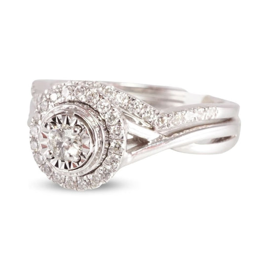 14k White Gold and Diamond Engagement Ring image 1