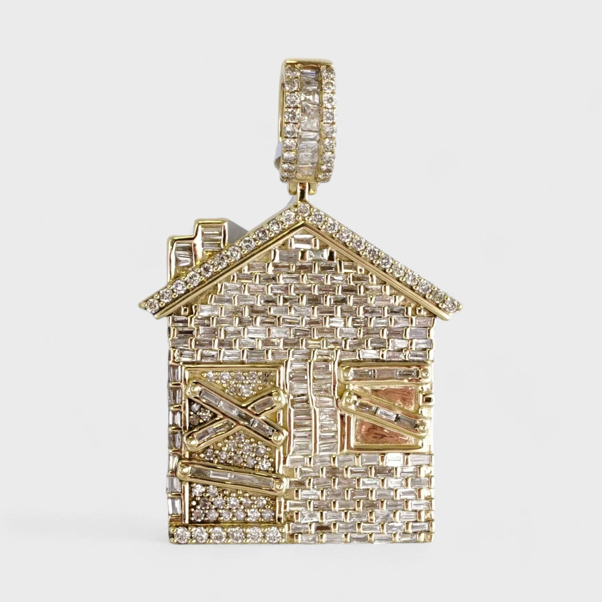 10k Yellow Gold Diamond Home Pendant image 0