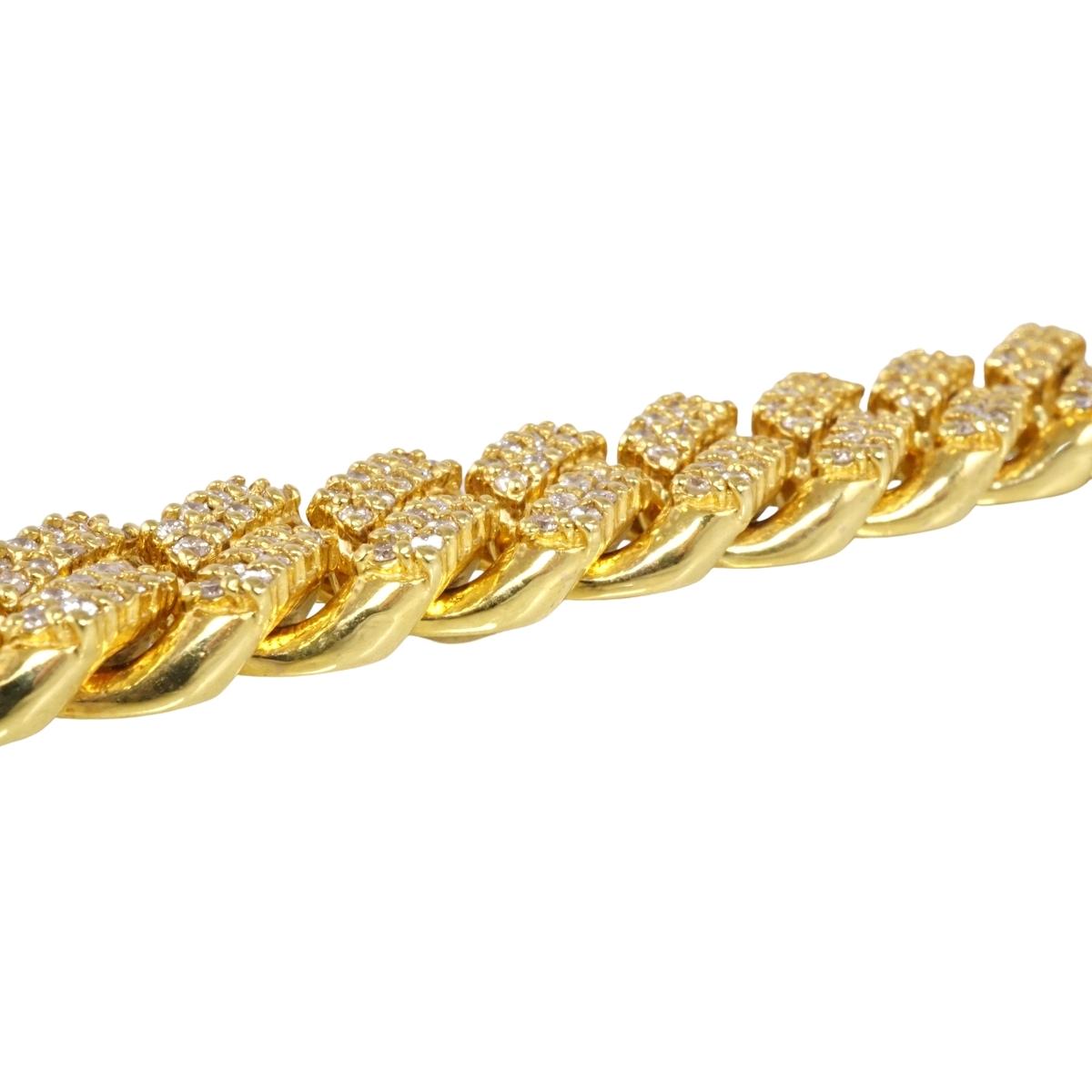 10k Gold Diamond Cuban Link Bracelet image 2