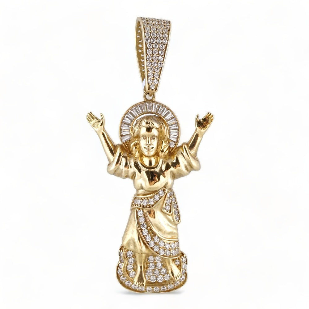 10k Gold Diamond Divino Niño Pendant image 1