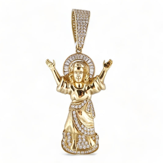 10k Gold Diamond Divino Niño Pendant image 1