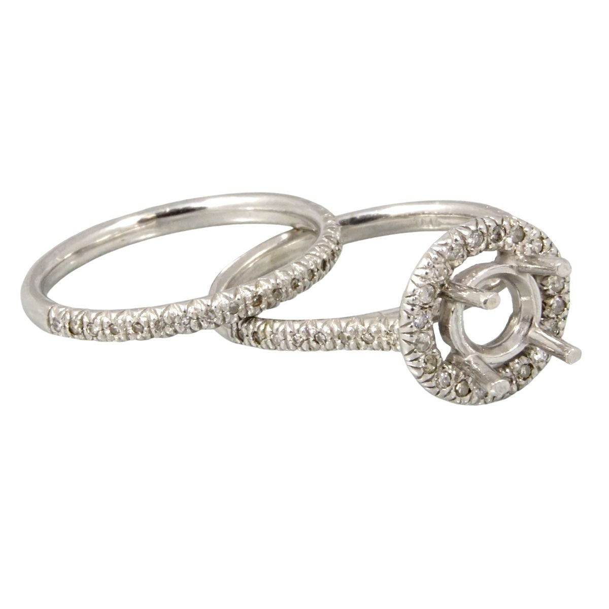 14k White Gold Customized Diamond Wedding Ring image 1