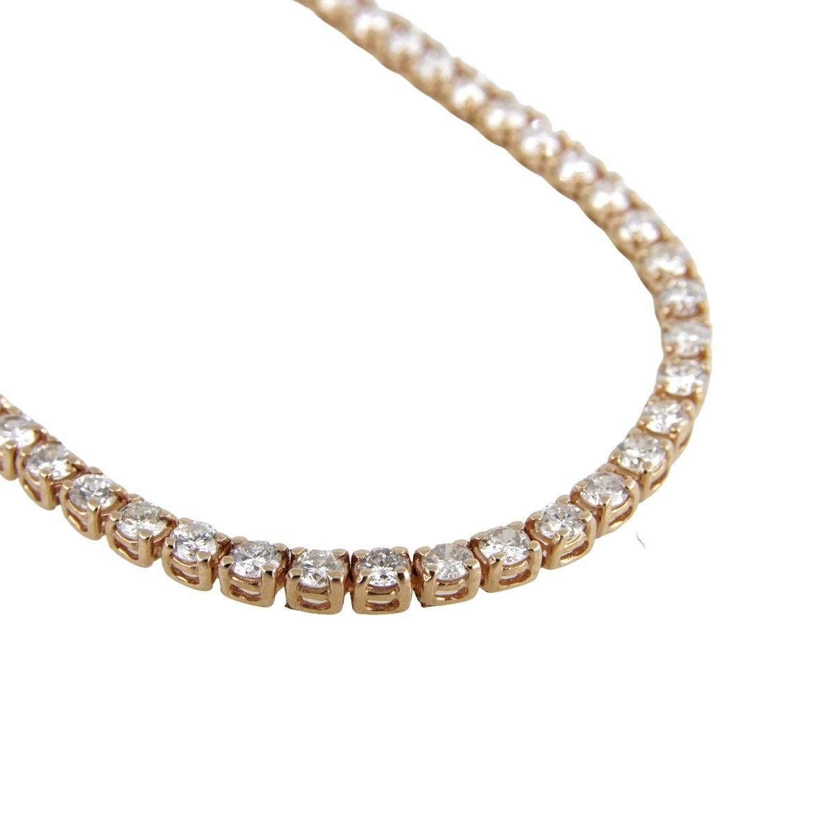 14k Rose Gold Diamond Tennis Chain image 0