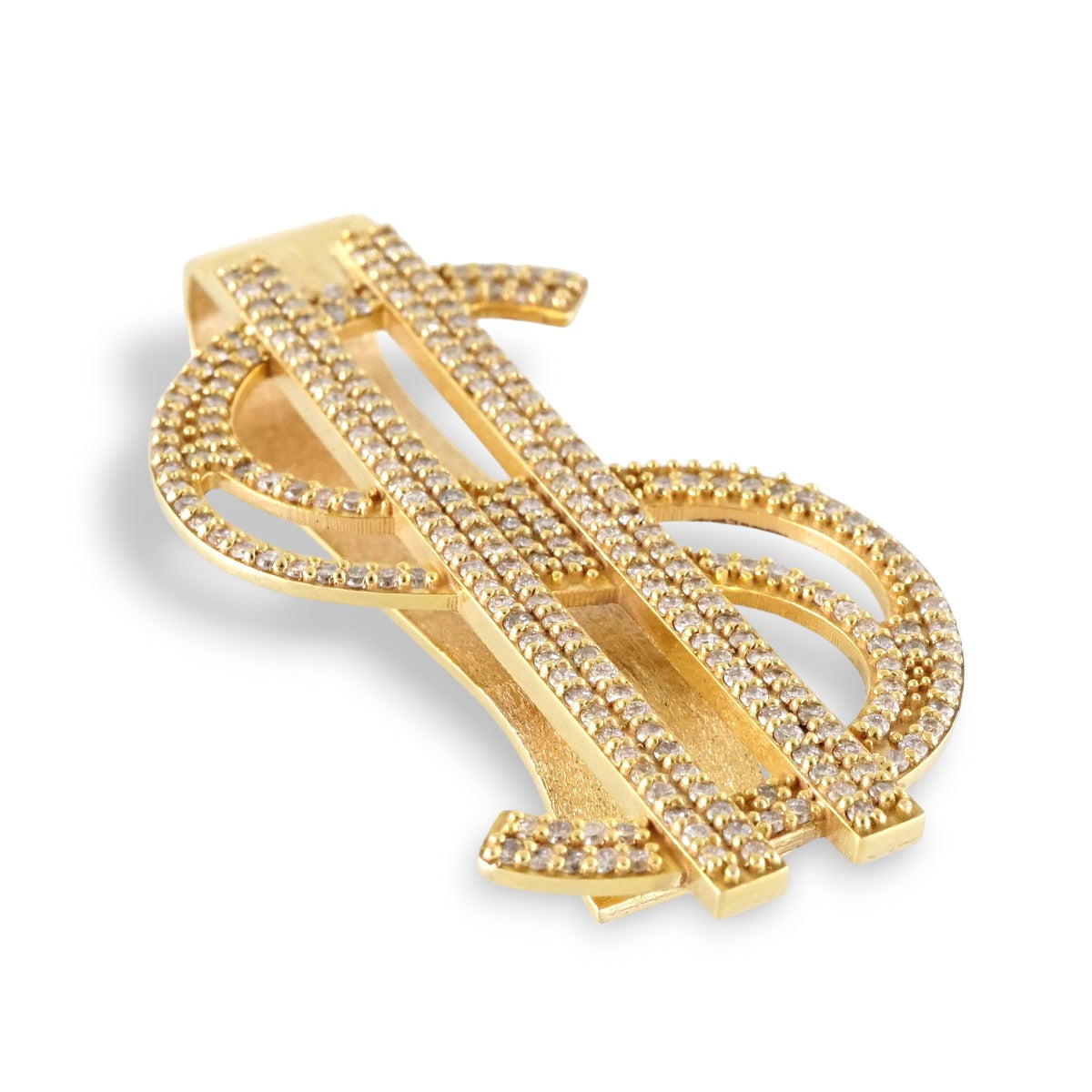 14k Yellow Gold Diamond Sign Money Clip image 3