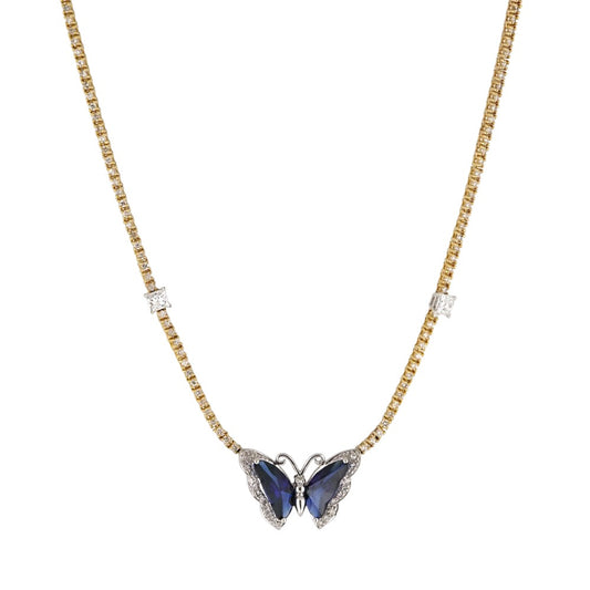 14K Women's Butterfly Tennis Gold Chain image 0