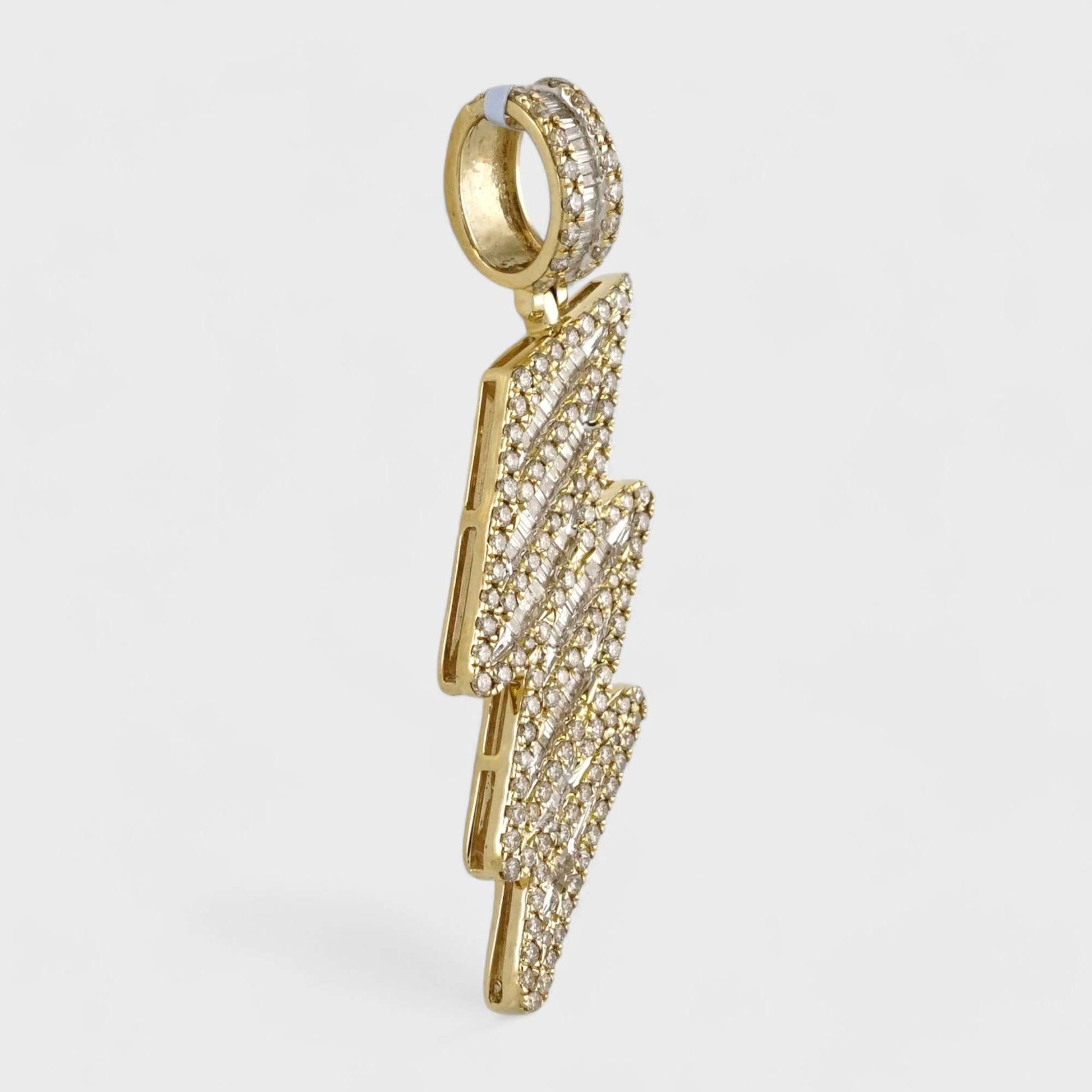 10k Yellow Gold Diamond Ray Pendant image 1