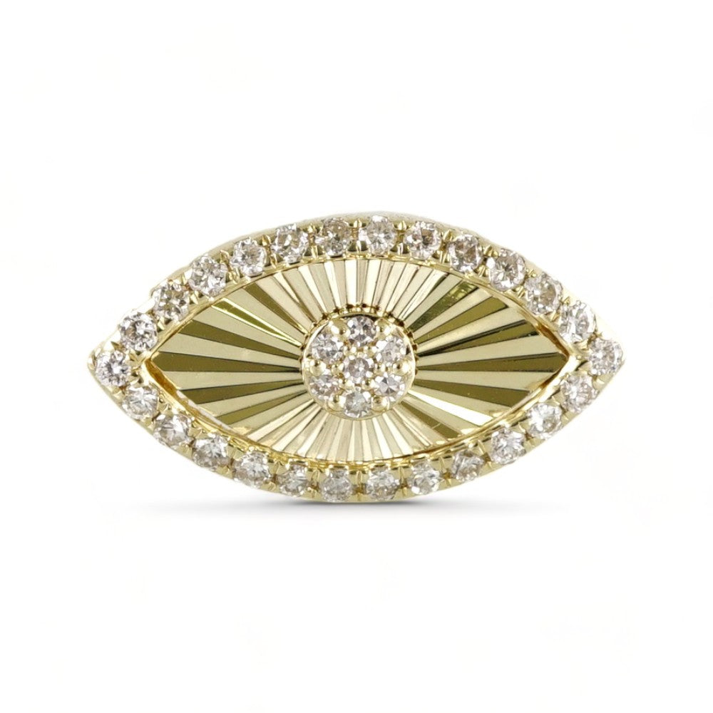 10k Yellow Gold Diamond Eye Ring image 2