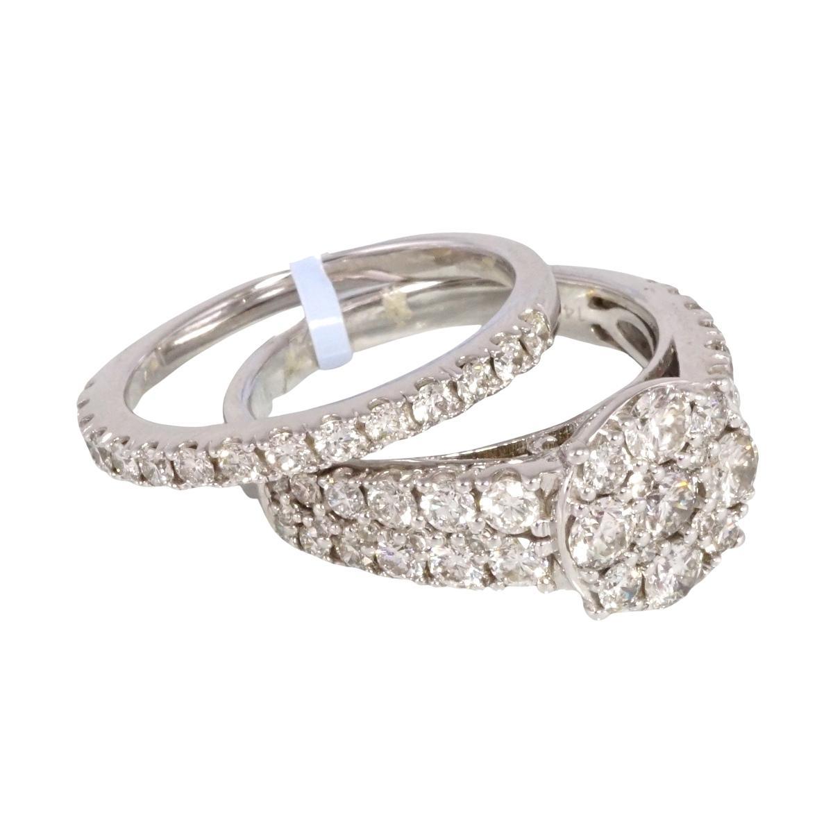 Diamond Duo White Gold Ring 14k image 2