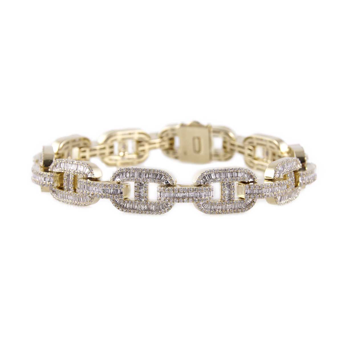 10k Yellow Gold Diamond Link Bracelet image 0