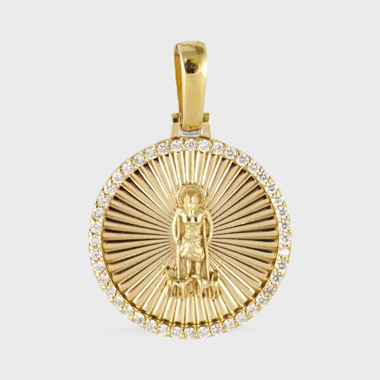 10k Yellow Gold Diamond San Lazaro Pendant image 0