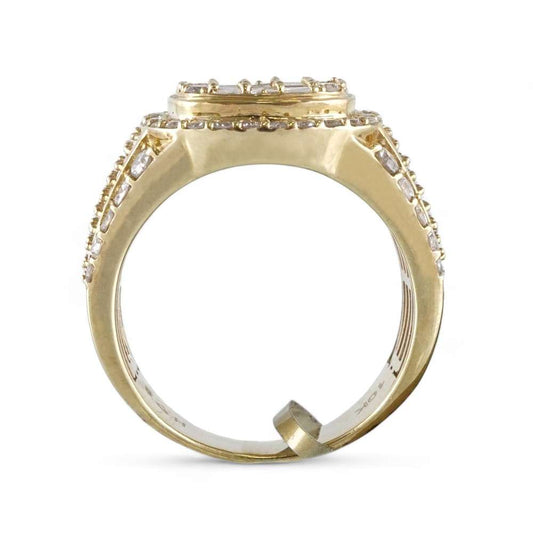 10K Yellow Gold Diamond Ring for Men image 1