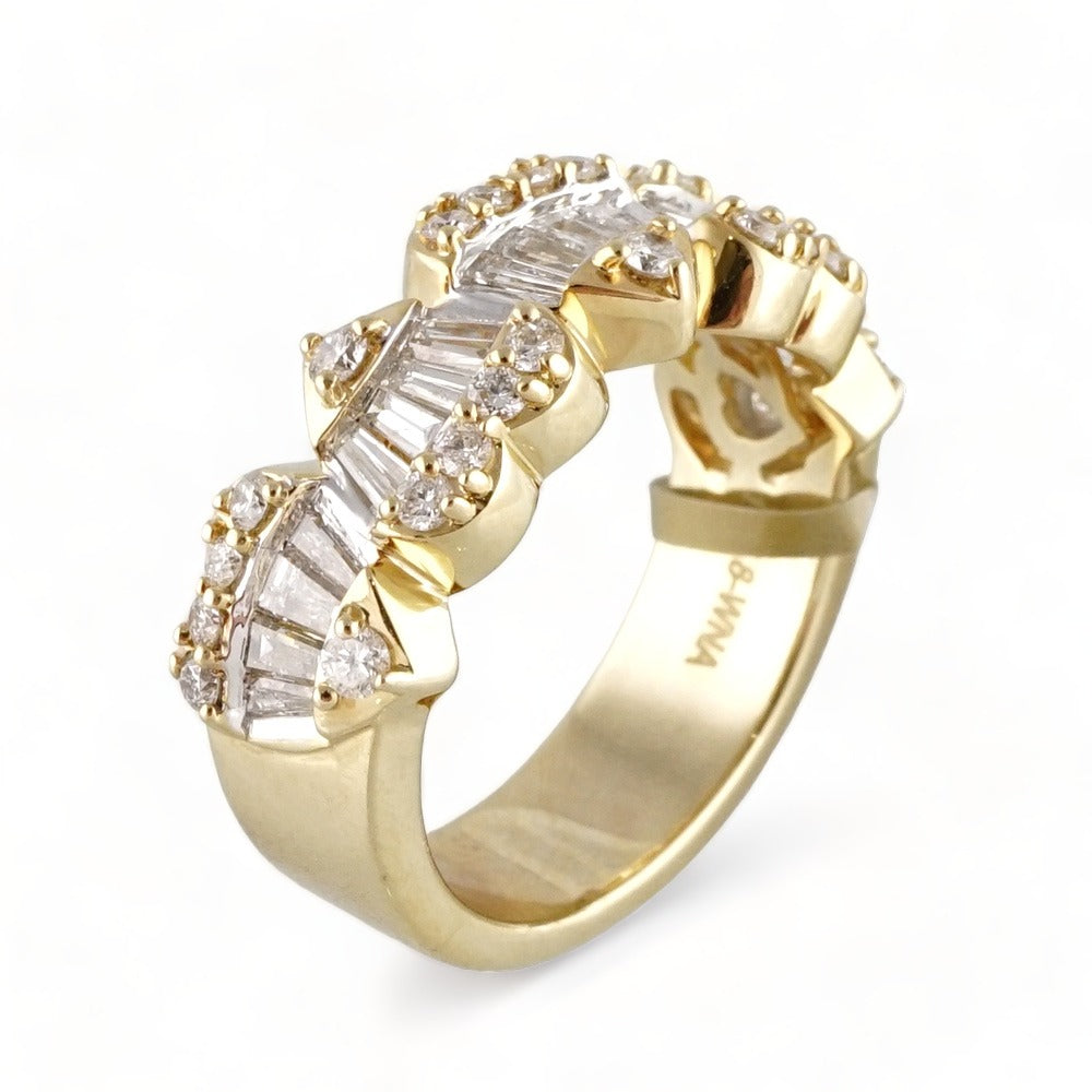 14k Gold Diamond Heart Ring - Yellow image
