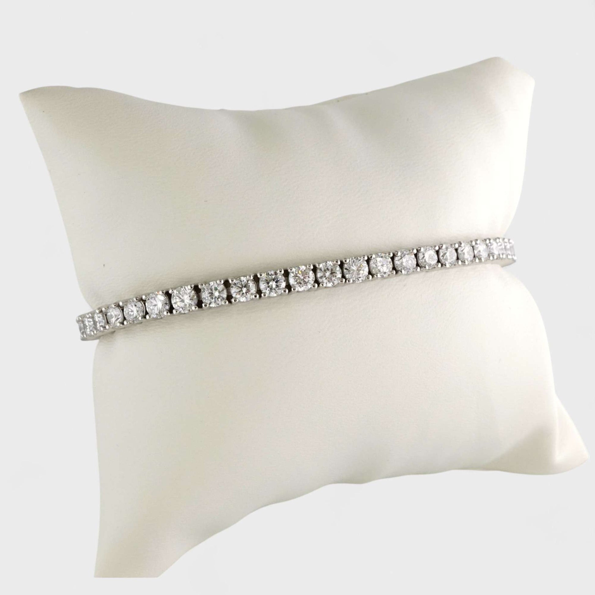 14k White Gold LAB Diamond Tennis Bracelet image 2