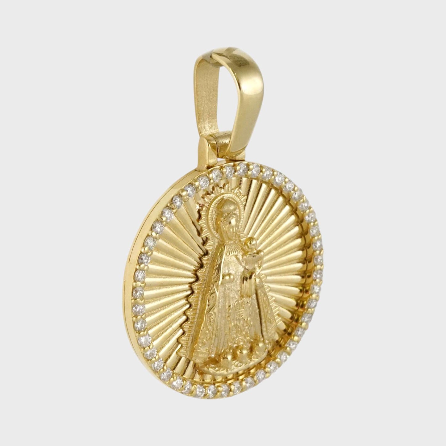 14k Yellow Gold Diamond St. Caridad Mendal image 1