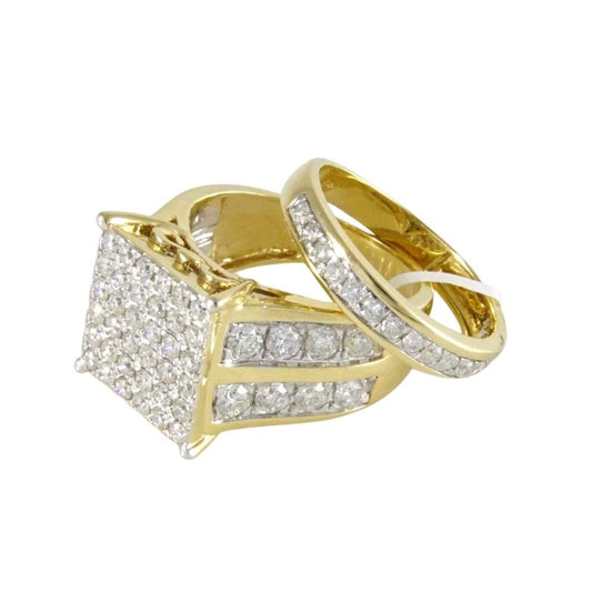 14k Yellow Gold Diamond Duo Ring image 1