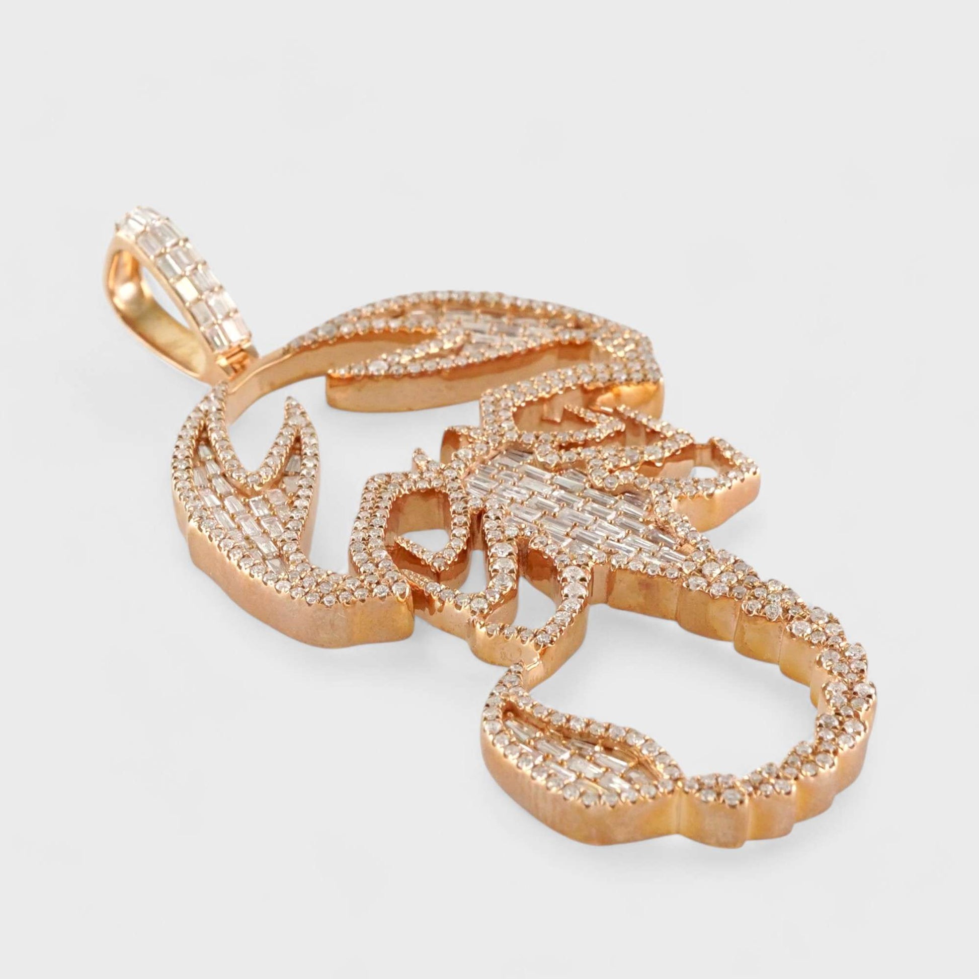 10k Rose Gold Full Diamond Scorpion Pendant image 2
