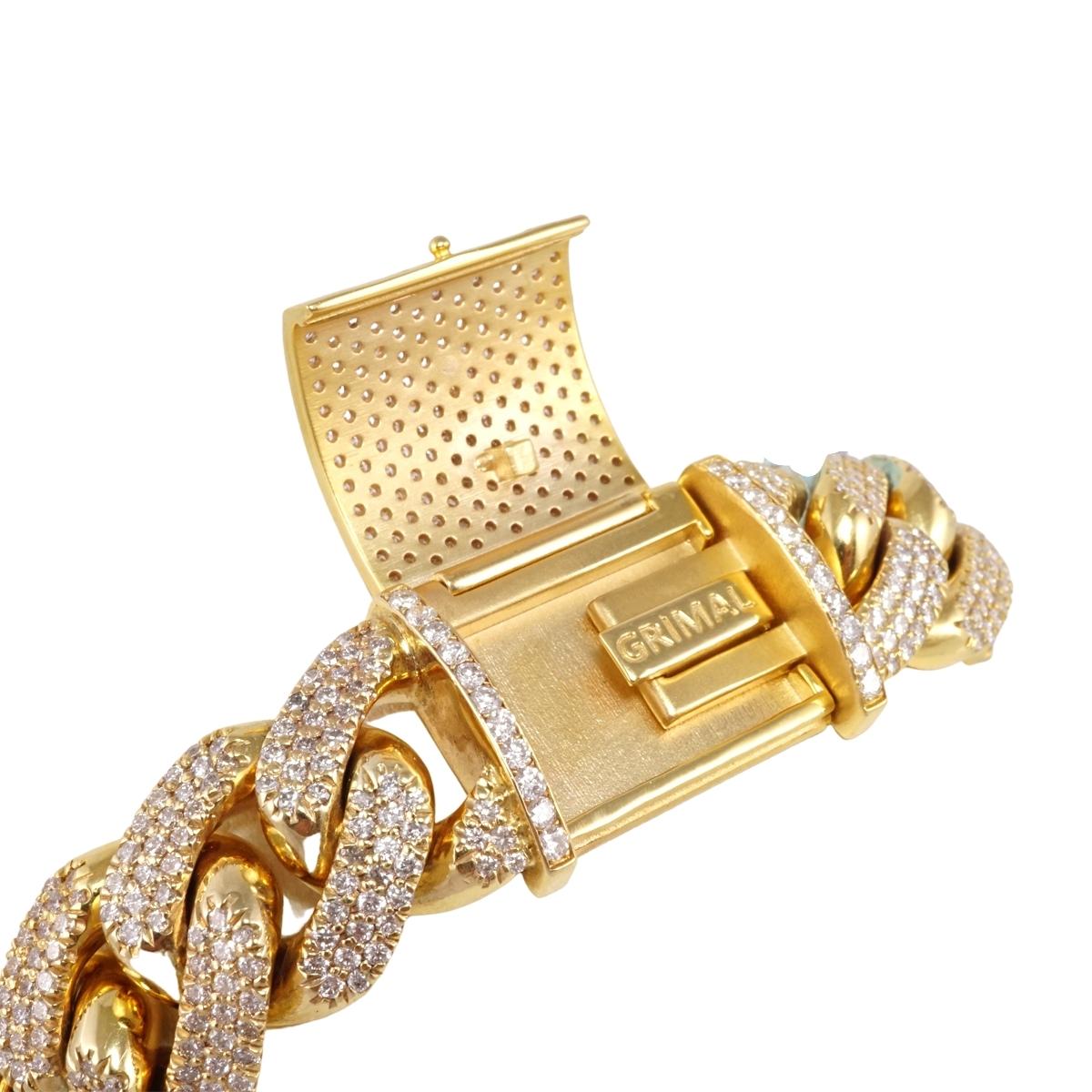 10k Gold Diamond Cuban Link Bracelet image 2