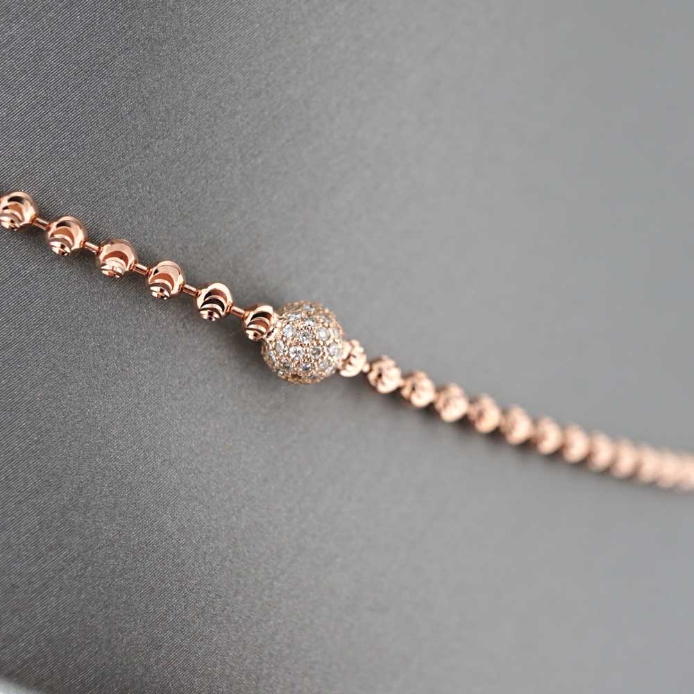 Unisex 14k Rose Gold Ball Chain image 1