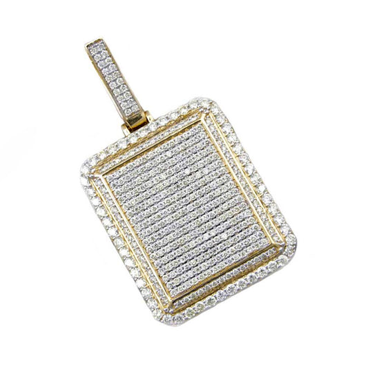 14k Diamond Square Gold Pendant image 0