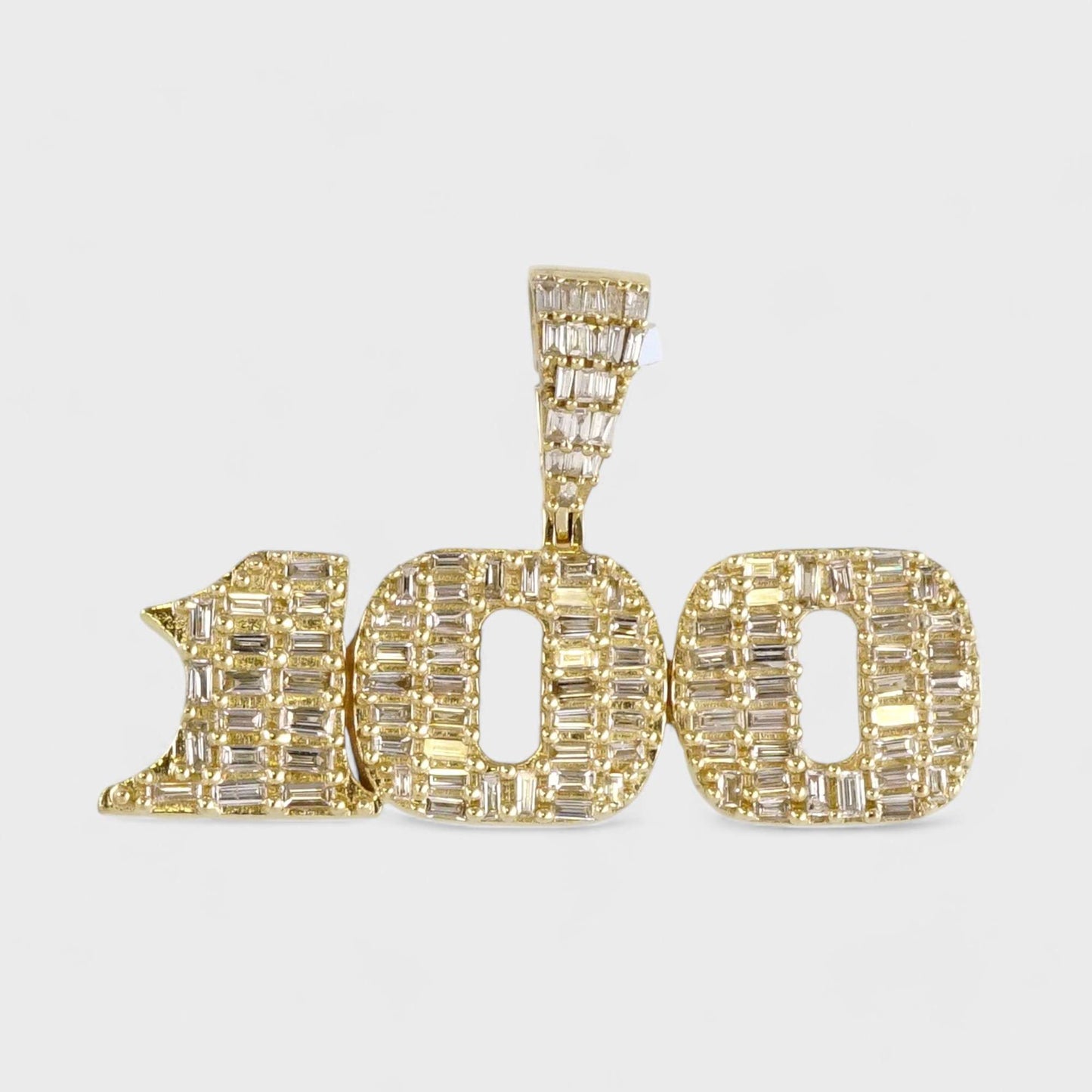 10k Yellow Gold Diamond One Hundred Pendant image 0