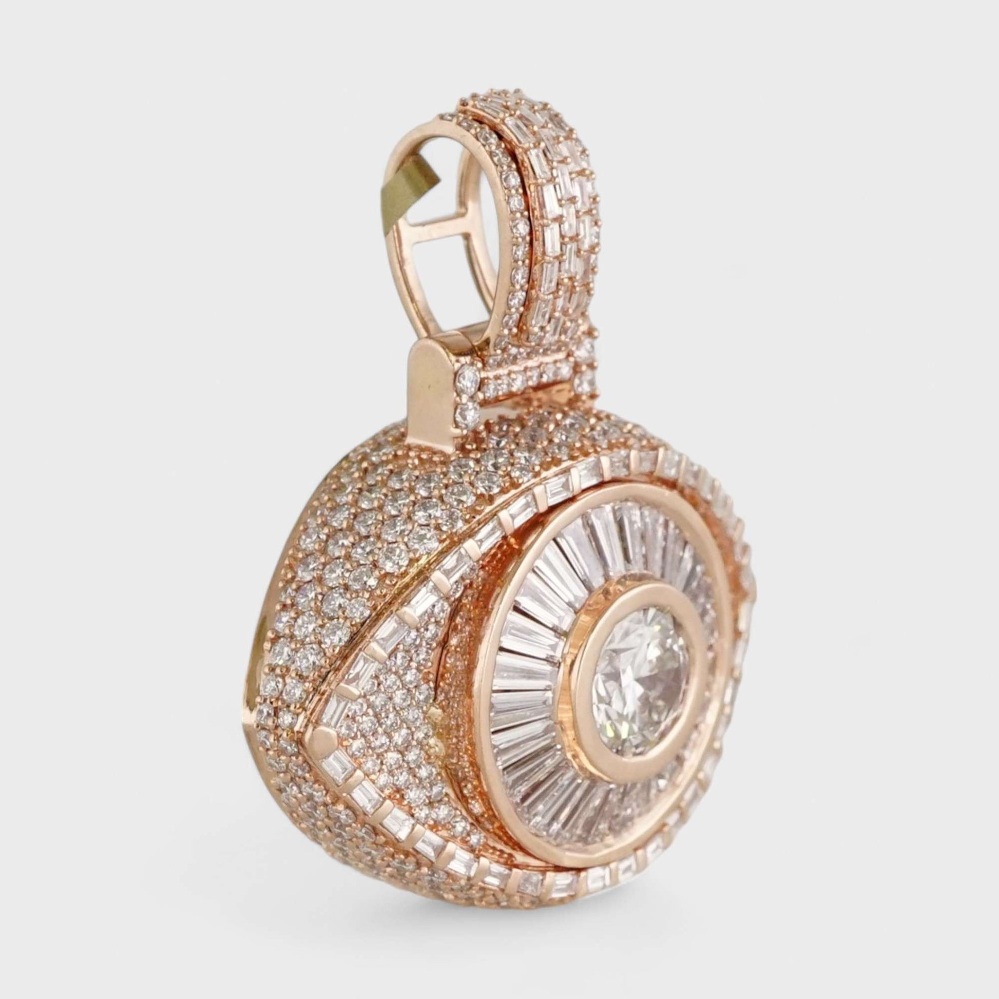 14k Rose Gold Diamond Eye Pendant image 1