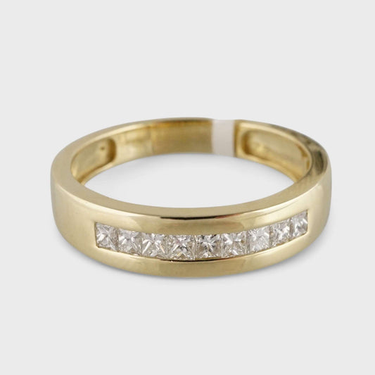 Men's 14k Yellow Gold Diamond Band Ring image 1