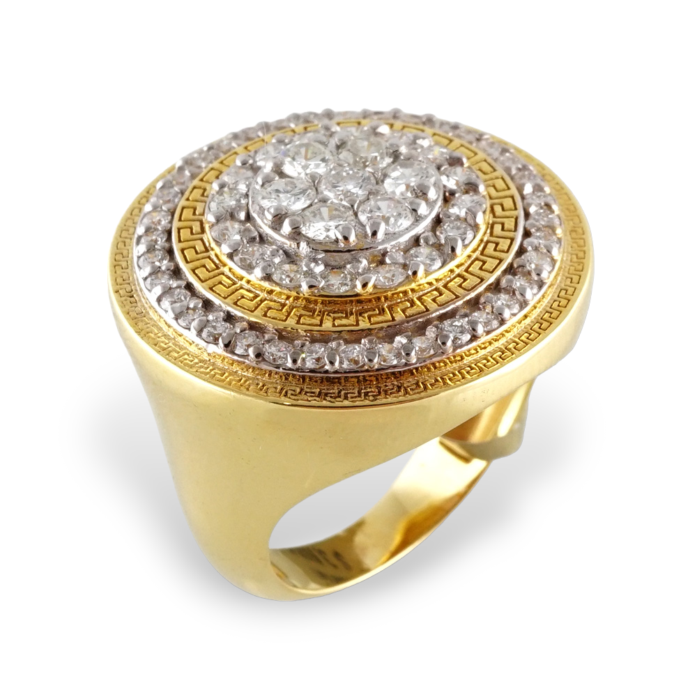 14k Gold Diamond Round Ring image 0