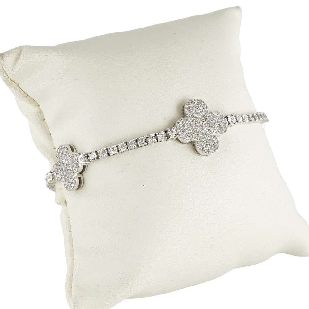 10k White Gold Diamond Tennis Bracelet image 1