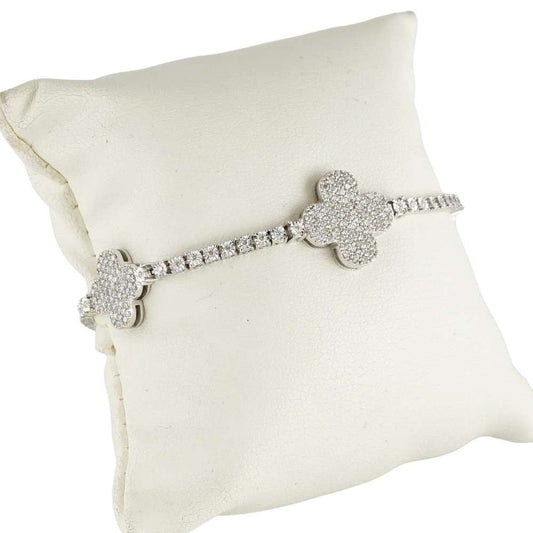 10k White Gold Diamond Tennis Bracelet image 1