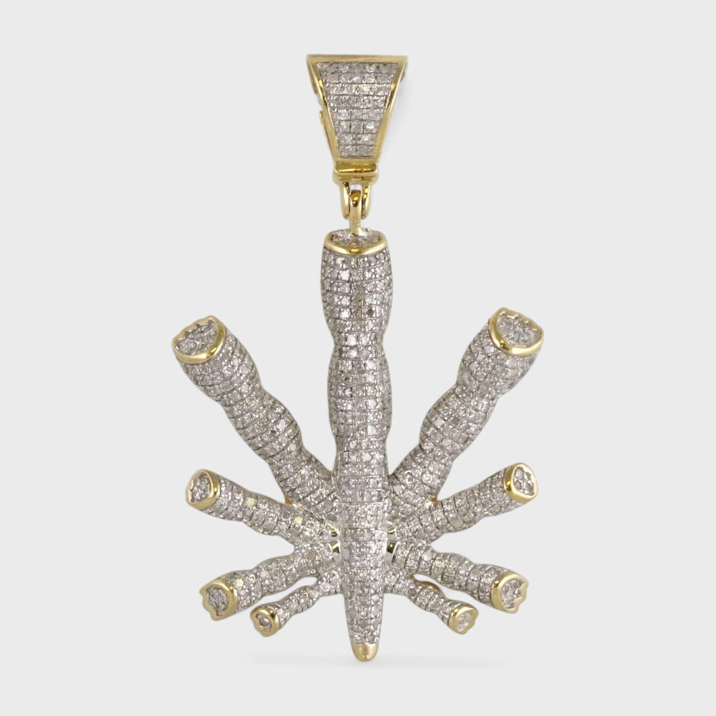 10k Yellow Gold Diamond Cigar Pendant image 0