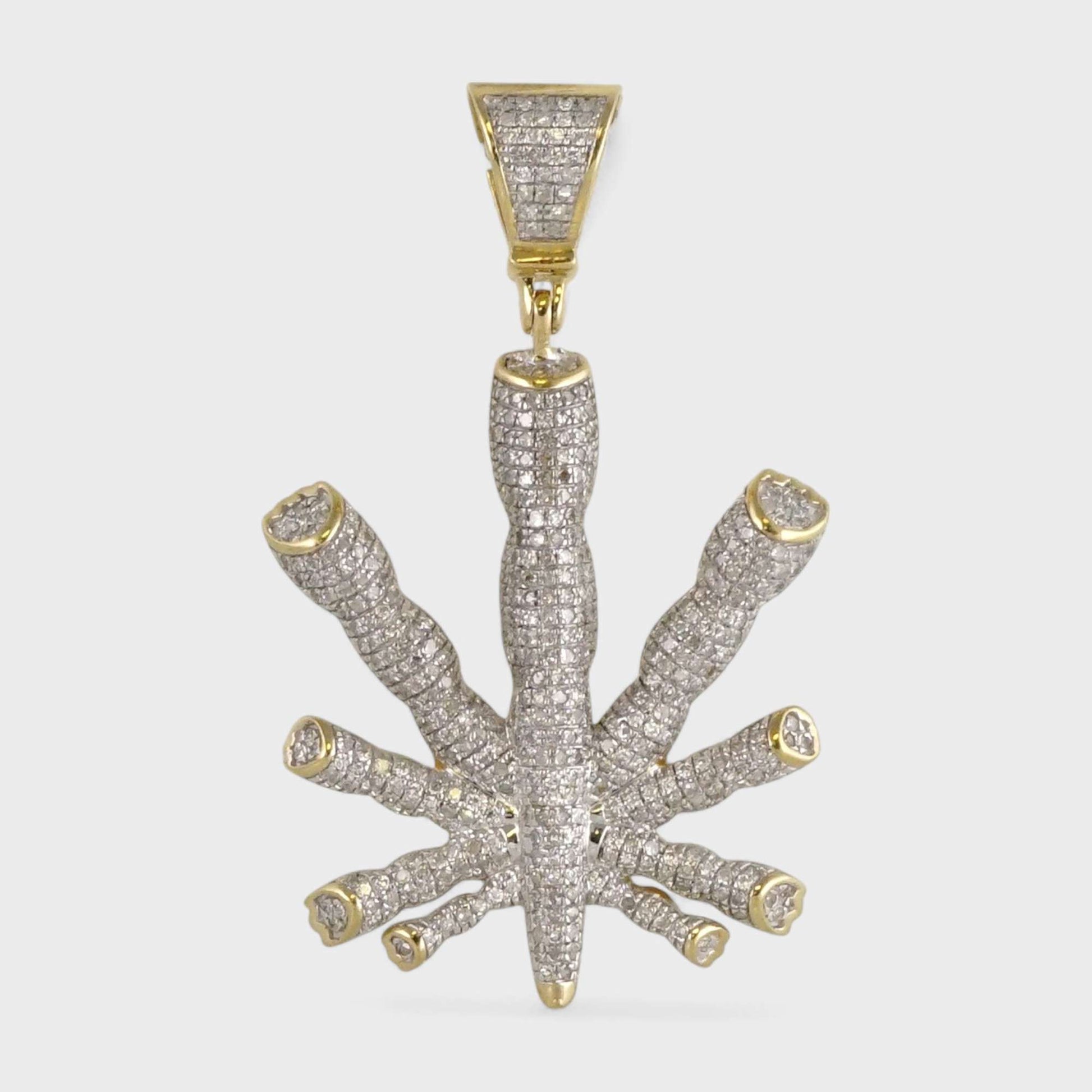 10k Yellow Gold Diamond Cigar Pendant image 0