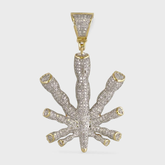 10k Yellow Gold Diamond Cigar Pendant image 0