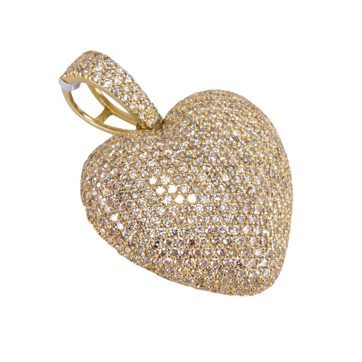 10k Gold Diamond Heart Pendant image 1