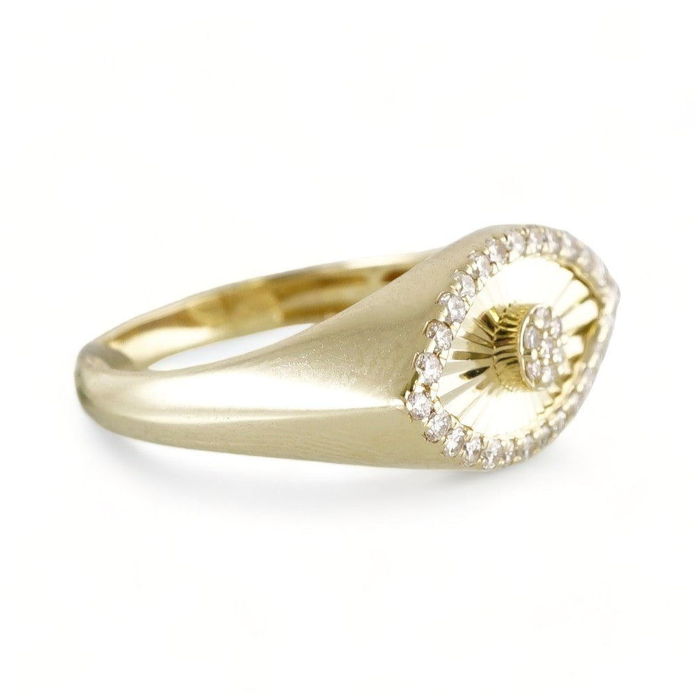 10k Yellow Gold Diamond Eye Ring image 1