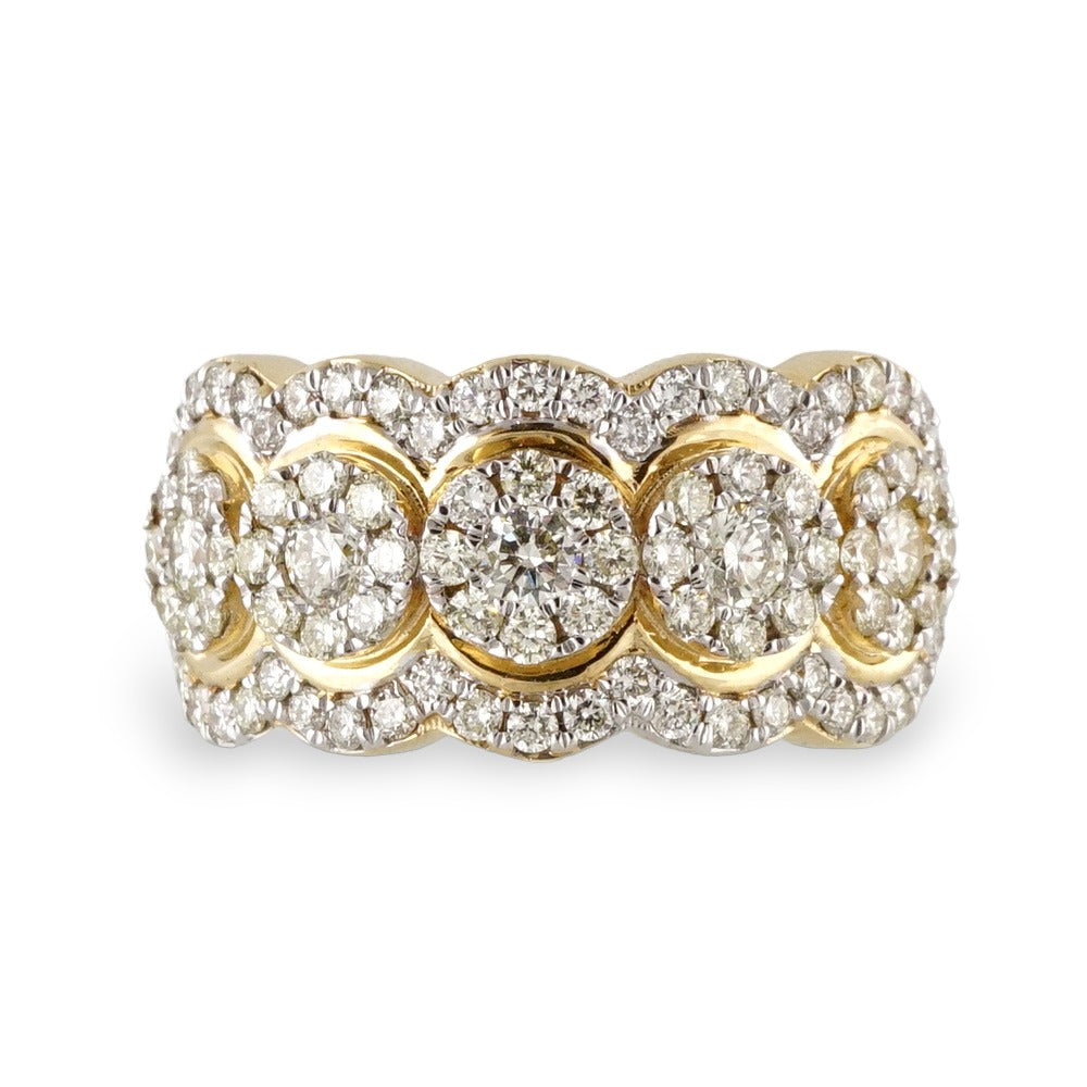 Unisex 14k Yellow Gold Diamond Ring image 2