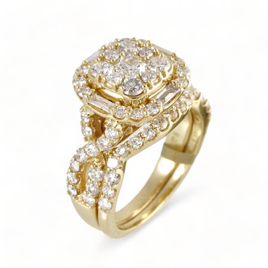 14k Yellow Gold Diamond Square Ring image 0