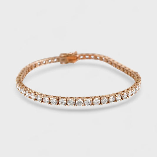 14k Rose Gold LAB Diamond Tennis Bracelet image 0